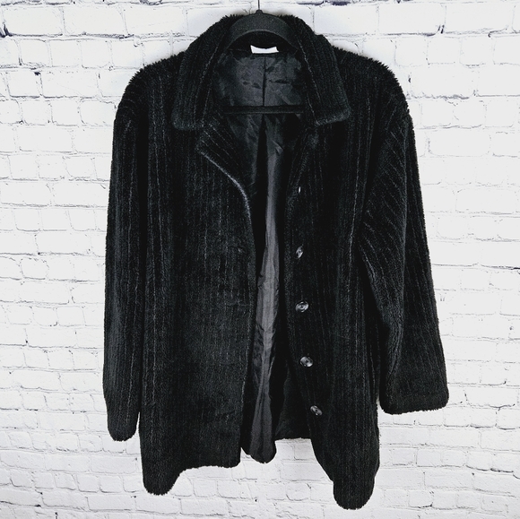 HANNA ANDERSSON | faux fur teddy button up lined lightweight jacket - Picture 4 of 8